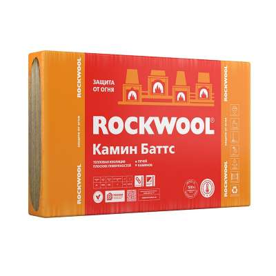 Утеплитель ROCKWOOL КАМИН БАТТС фольгированный 1000х600х30 мм, 4 шт