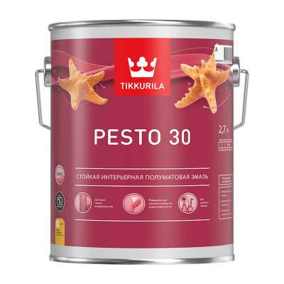 Краска алкидная универсальная Tikkurila Pesto 30 A полуматовая (2,7 л)